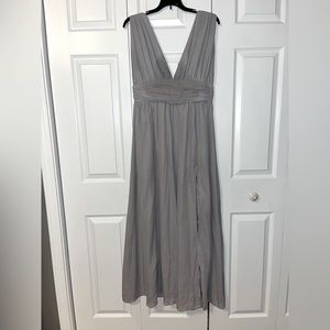 SHEIN grey floor length zip up dress